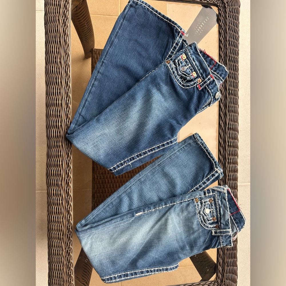 True Religion- 2 Pairs of Kids Blue Denim Jeans (Size: Boys 10)